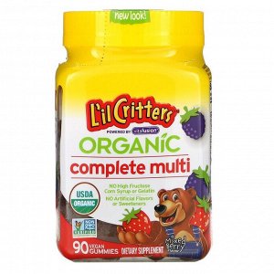 L'il Critters, Organic Complete Multi, смешанный ягодный вкус, 90 вегетарианских жевательных конфет