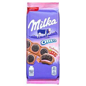 Шоколад Милка Oreo Sandwich Клубничный вкус 92 г 1 уп.х 16 шт.