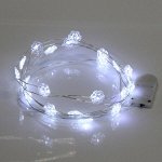 Гирлянда для дома &quot;Снежинка&quot; на батарейках 2,0 м 20 ламп LED, 1 реж., IP-20, Белый