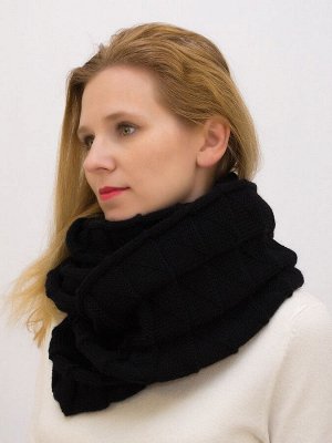 LANA CАPS Снуд восьмерка женский Есения (Цвет черный),  Один размер, шерсть 30%