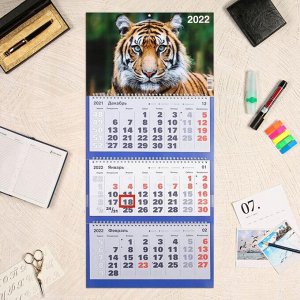 Календарь квартальный, трио "Символ года - 53" 2022 год, 31 х 69 см