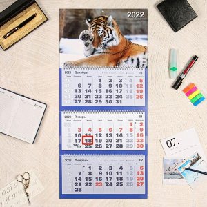 Календарь квартальный, трио "Символ года - 84" 2022 год, 31 х 69 см