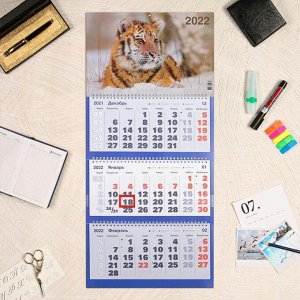 Календарь квартальный, трио "Символ года - 101" 2022 год, 31 х 69 см