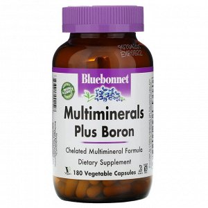 Bluebonnet Nutrition, Multiminerals, с бором, 180 растительных капсул Vcaps®