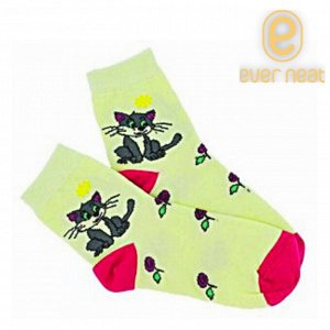 ever neat Носки для девоч 61-007 (ЕН)  кот салатовый