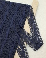 Кружево цв.чернильный/чернильно-синий, ш.32мм, хлопок-90%, п/э-10%
