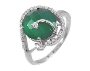 Кольцо, зеленый агат, Задира