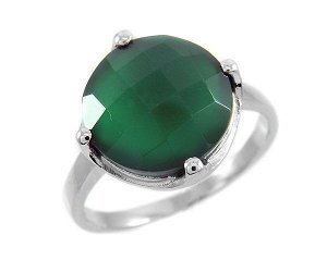 Кольцо, зеленый агат, Итака