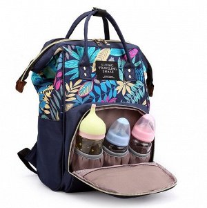 Сумка-рюкзак для мам, принт "Тропический", цвет коричневый