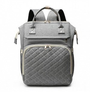 Сумка-рюкзак для мам, со стеганым карманом, цвет серый