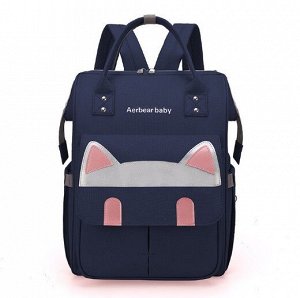Сумка-рюкзак для мам, принт "Кошачьи ушки", цвет синий