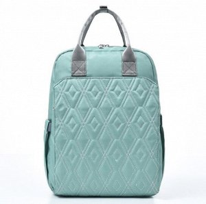 Сумка-рюкзак для мам, принт &quot;Ромбы&quot;, цвет голубой