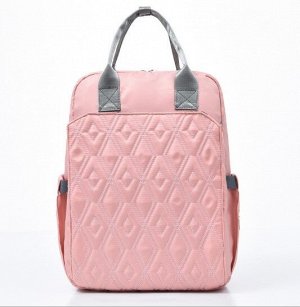 Сумка-рюкзак для мам, принт "Ромбы", цвет розовый