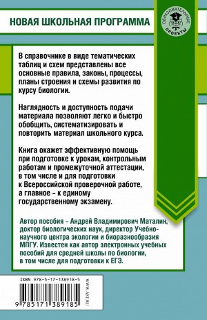 Маталин А.В. ЕГЭ. Биология в таблицах и схемах для подготовки к ЕГЭ. 10-11 классы