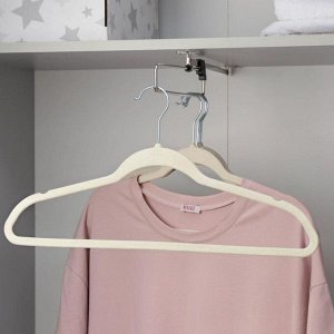 Вешалка-плечики для одежды, размер 46-48, флокированное покрытие, цена за шт, цвет белый