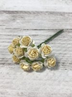 Розочки бумажные тайские 1,3см 10шт белый с ванильным