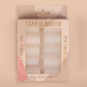 Набор переводной фольги для дизайна ногтей «Stay beautiful», 4 х 100 см, 10 шт, цвет белая голография