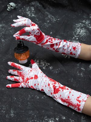 Перчатки с кровавым принтом на хэллоуин