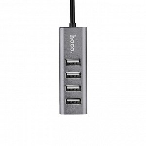 Хаб USB Hoco HB1 USB-4USB (80cm) (tarnish)