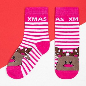Носки детские новогодние KAFTAN "Xmas" р-р 18-20, розовый