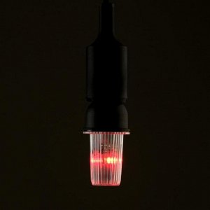 Лампа светодиодная Строб, прозрачная, Е27, 4LED, 3 Вт, 220 В, красное свечение