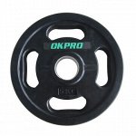 Диск обрезиненный с хватами 5 кг OKPRO OK2009E
