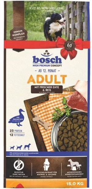 Bosch Adult с уткой и рисом сухой корм для собак 15 кг