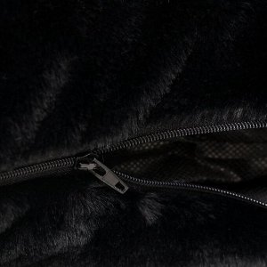 Лежанка "Неженка", искусственный мех,синтепон, 46 х 38 х 15 см, чёрная