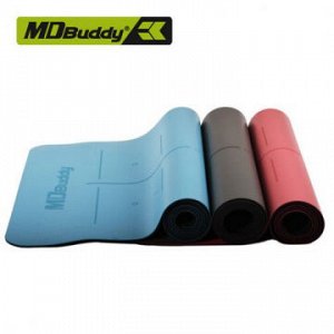 Коврик для йоги PU с разметкой MD Buddy MD9040