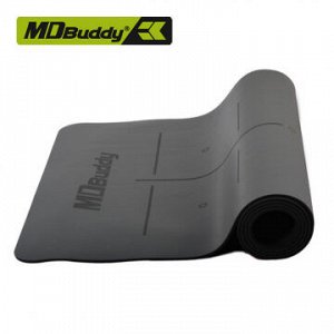Коврик для йоги PU с разметкой MD Buddy MD9040