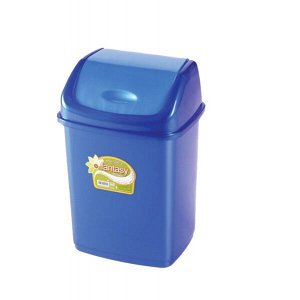 Контейнер для мусора, 5 л, с крышкой, пластик, синий перламутр, ФАНТАЗИЯ