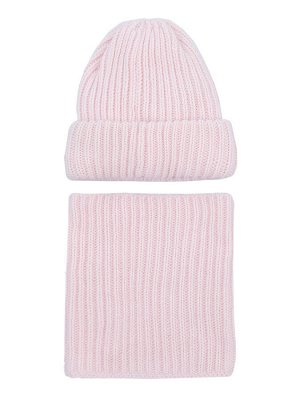 Комплект шапка и снуд 12з15221 светло-розовый