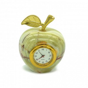 Часы из оникса яблоко 2 (5*6,5см)