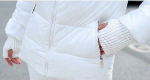 Женский зимний костюм, штаны и куртка, цвет белый