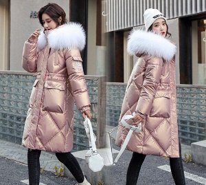 Женская демисезонная куртка, с карманом на рукаве, цвет розовый
