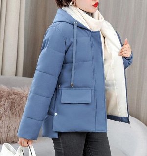 Женская демисезонная куртка, с асимметричным низом, цвет синий