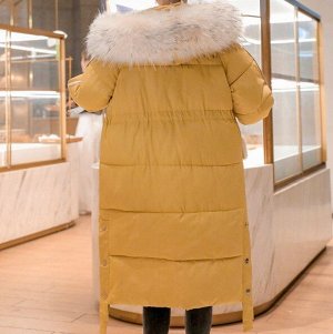 Женская демисезонная куртка, с искусственным мехом на карманах, цвет желтый
