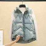 Женский жилет, декоративный шов зигзаг, с карманами, цвет зеленый