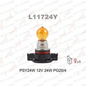 Лампа LYNXAuto PSY24W (PG20/4, G18.5), 12В, 24Вт, 1 шт, арт. L11724Y