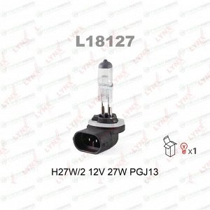 Лампа галогенная LYNXAuto H27W/2 (PGJ13, T9), 12В, 27Вт, 3200К, 1 шт, арт. L18127