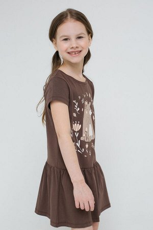 Платье(Осень-Зима)+girls (шоколадно-коричневый к1274)