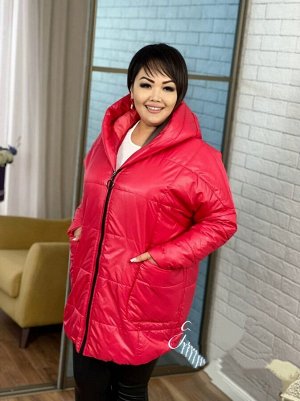 Куртка Ткань балоньевая на синтепоне
большемер на 2 размера (оверсайз модель
Длина 80 см