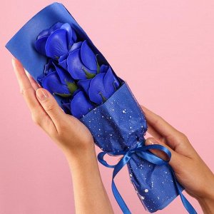 Букет мыльных роз, синие