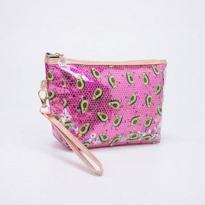 Косметичка-сумочка, отдел на молнии, цвет малиновый, «Авокадо»