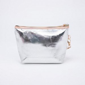 Косметичка-сумочка, отдел на молнии, цвет серебристый, «Авокадо»