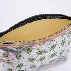 Косметичка-сумочка, отдел на молнии, цвет серебристый, «Авокадо»