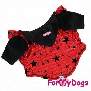 Толстовка для собак р10, спинка 24см с паетками черно/красная Formydogs