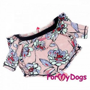 Толстовка для собак р16, спинка 33см Цветы розовая Formydogs