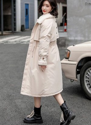 Женская зимняя куртка, с воротником из искусственного меха, цвет белый