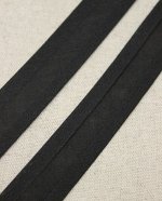 Косая бейка цв.Черный, ш.20мм, хлопок-100%
